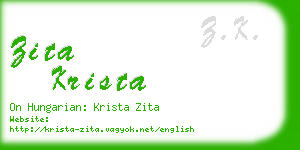 zita krista business card